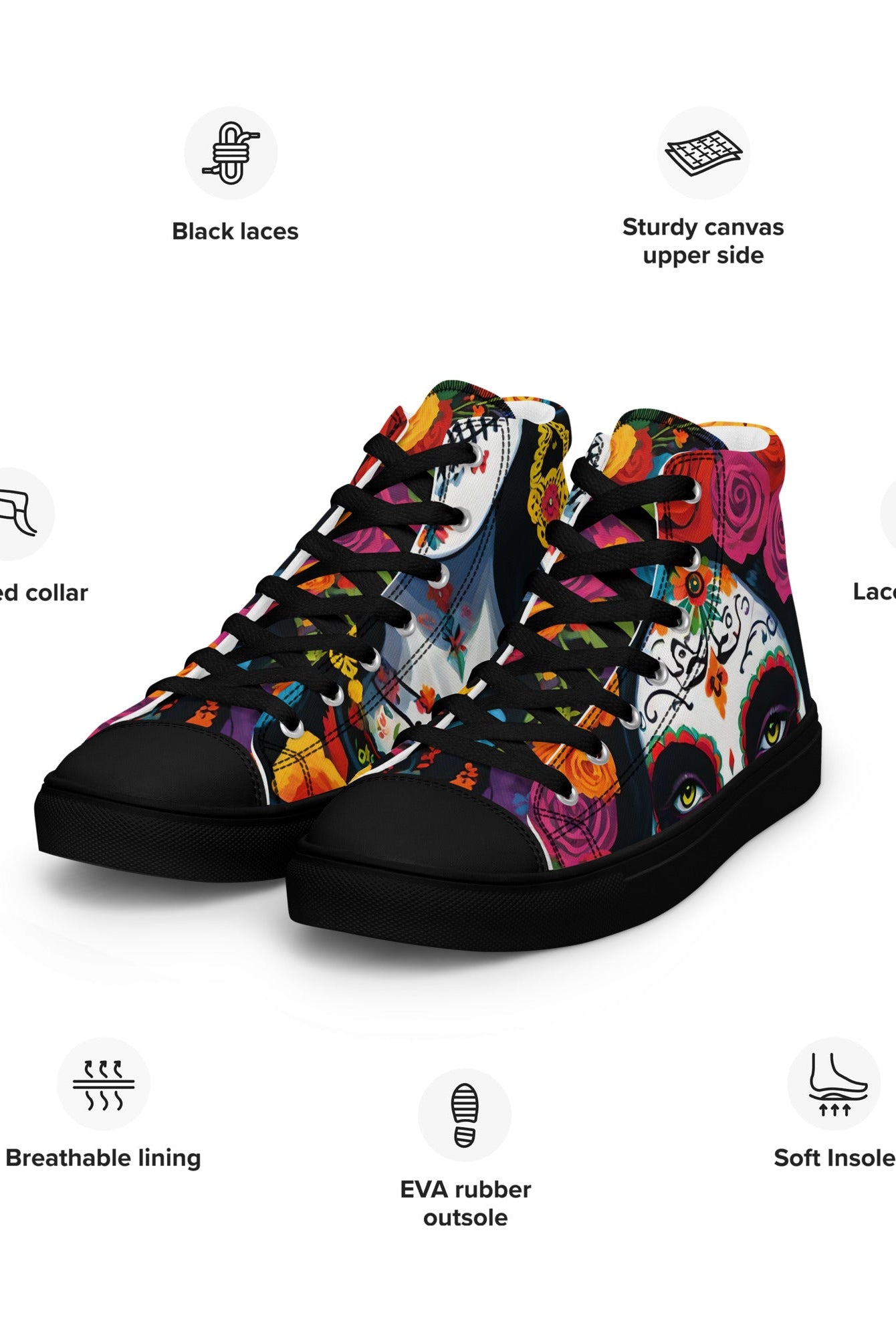 La Catrina High Top canvas shoes - Fuerza Athletics