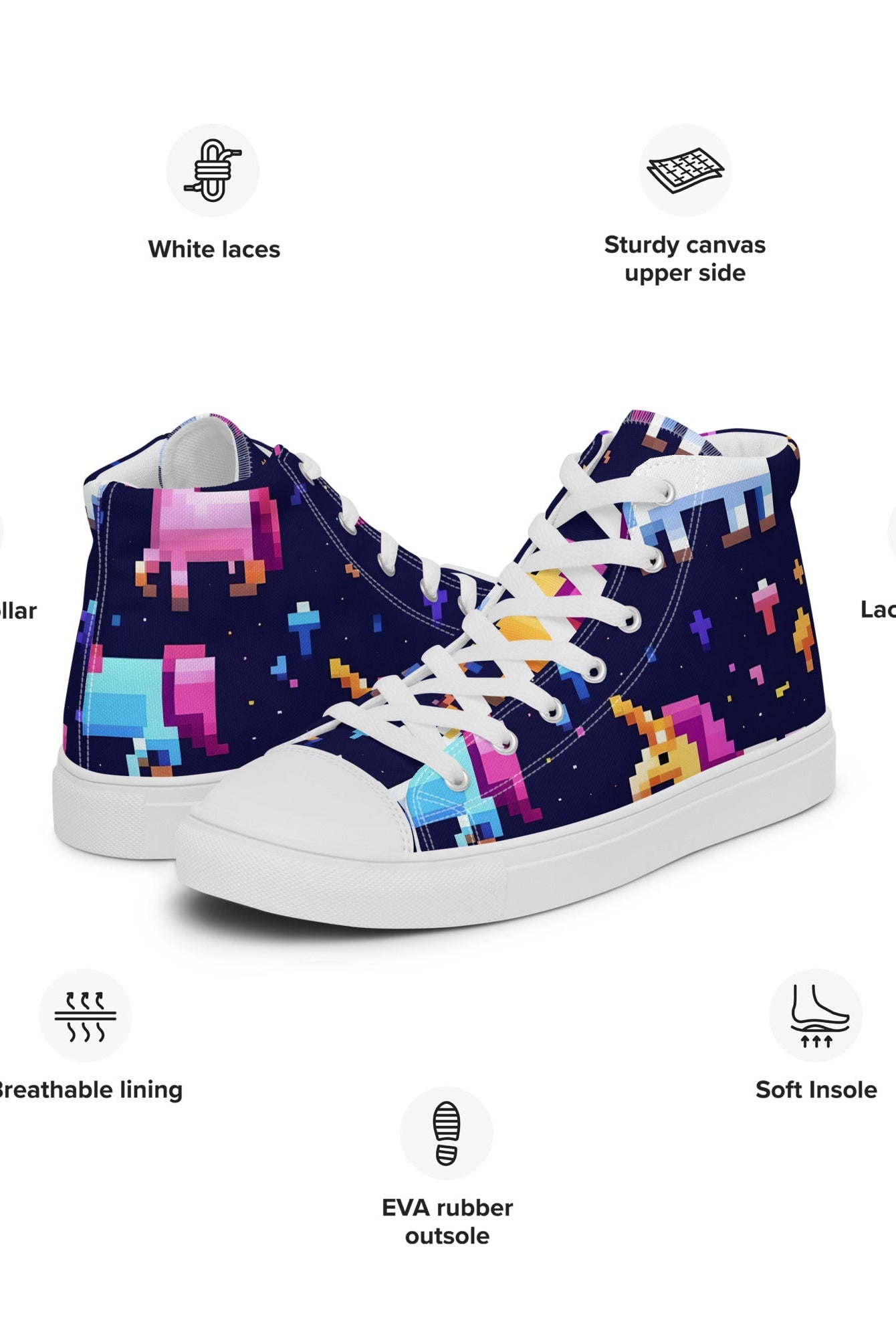 Women’s 8 - Bit Unicorn High Top - Fuerza Athletics