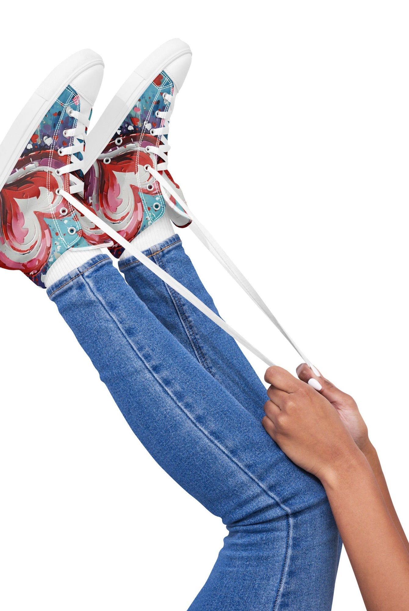 Women’s Acrylic Heart High Top's - Fuerza Athletics