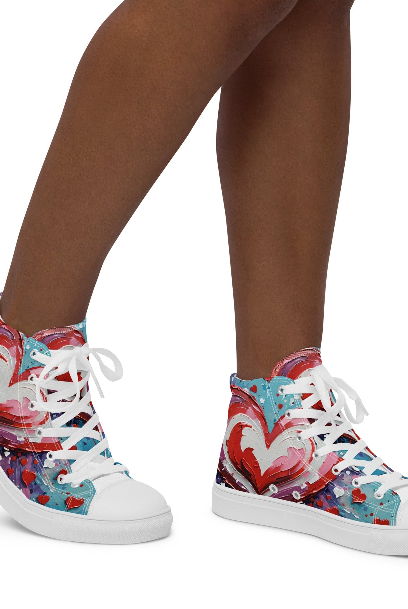 Women’s Acrylic Heart High Top's - Fuerza Athletics