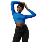 Blue Long Sleeve Crop Top - Fuerza Athletics