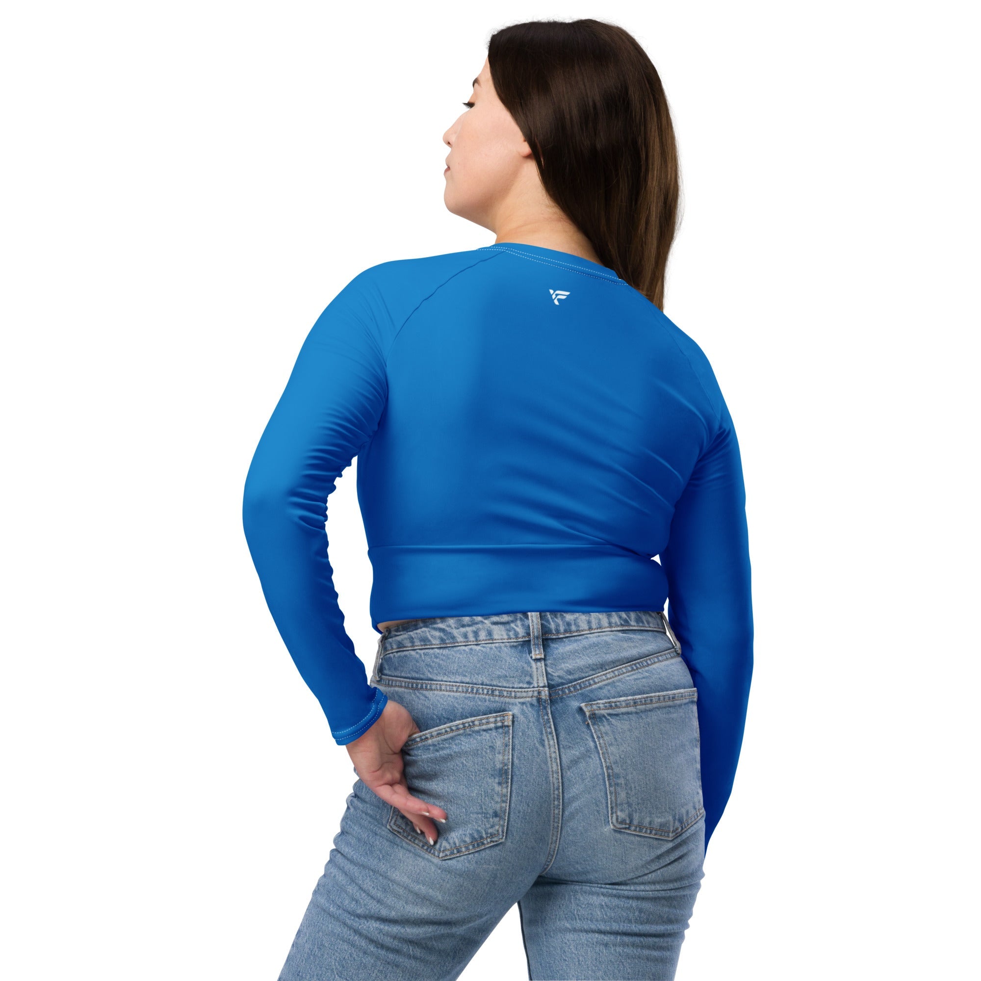 Blue Long Sleeve Crop Top - Fuerza Athletics