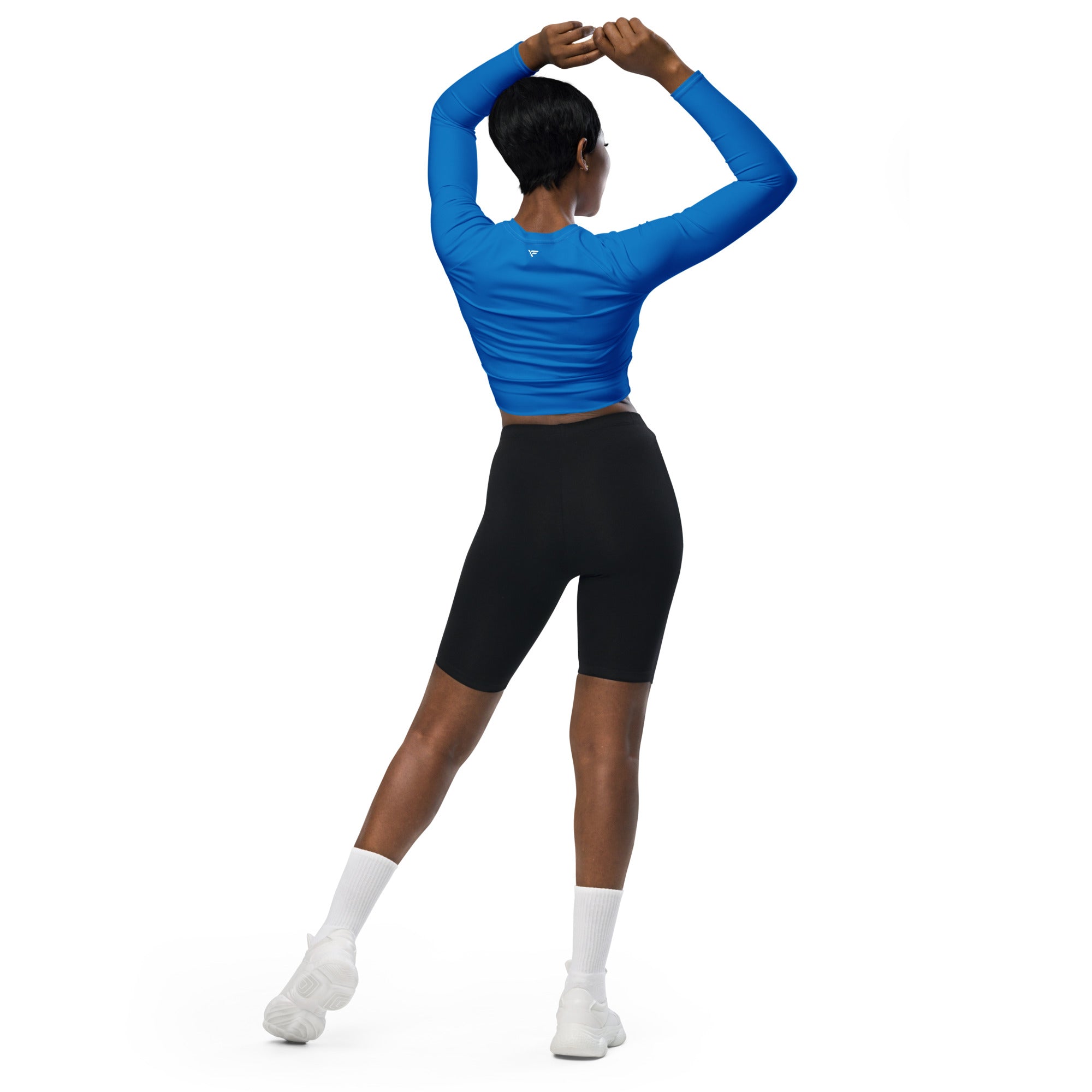 Blue Long Sleeve Crop Top - Fuerza Athletics