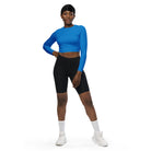 Blue Long Sleeve Crop Top - Fuerza Athletics