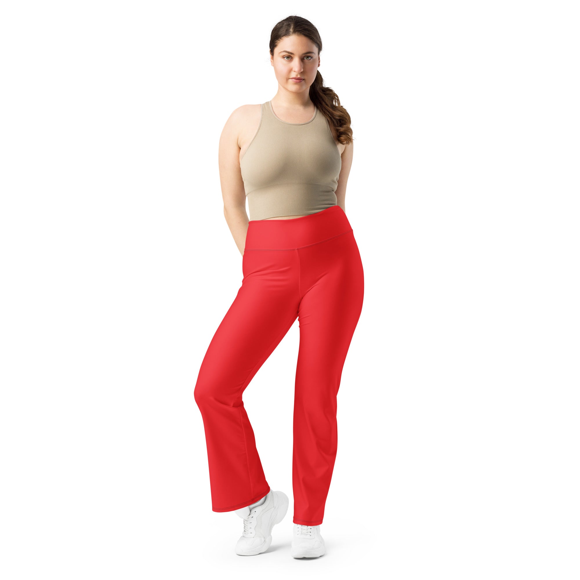 Flare Leggings Red - Fuerza Athletics