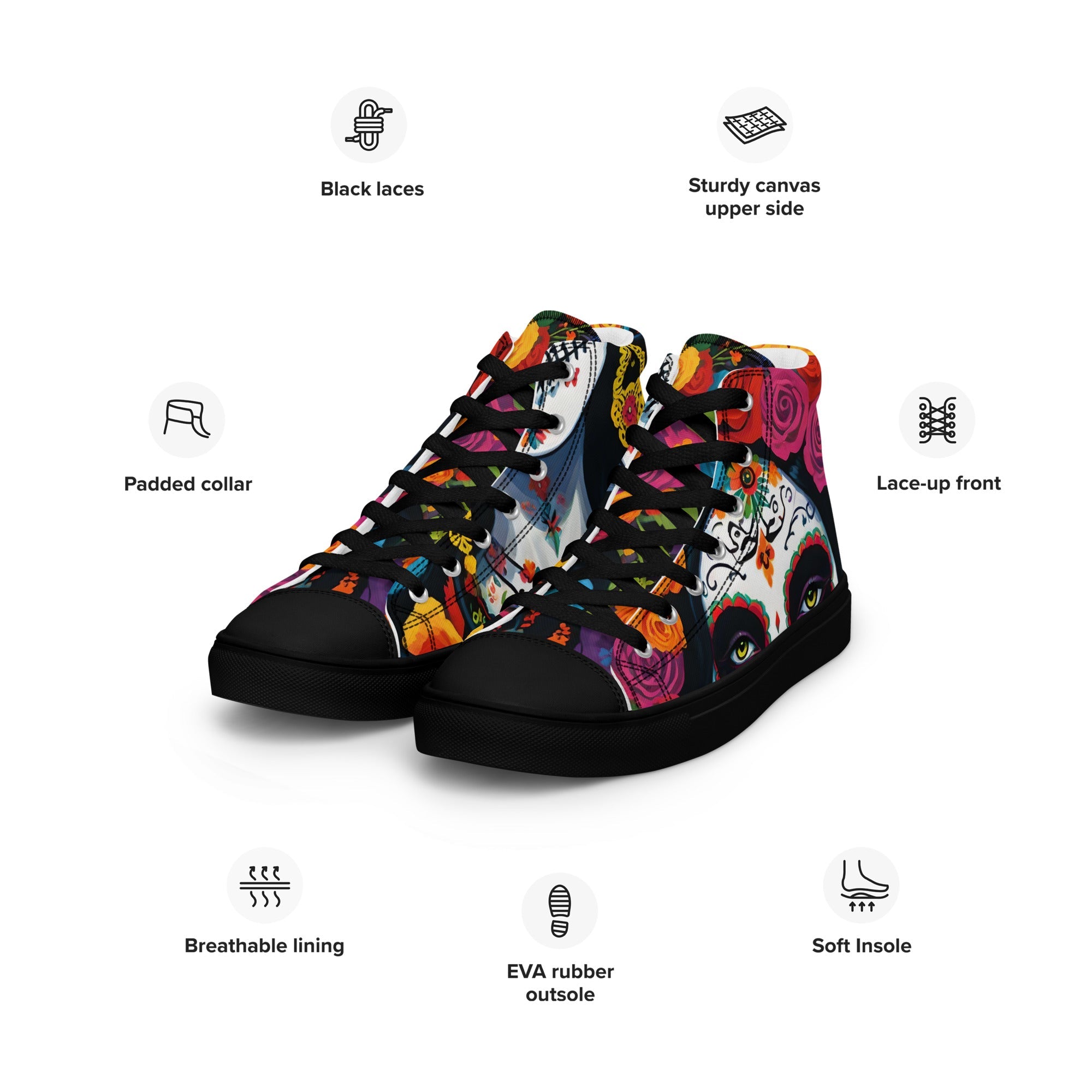 La Catrina High Top canvas shoes - Fuerza Athletics