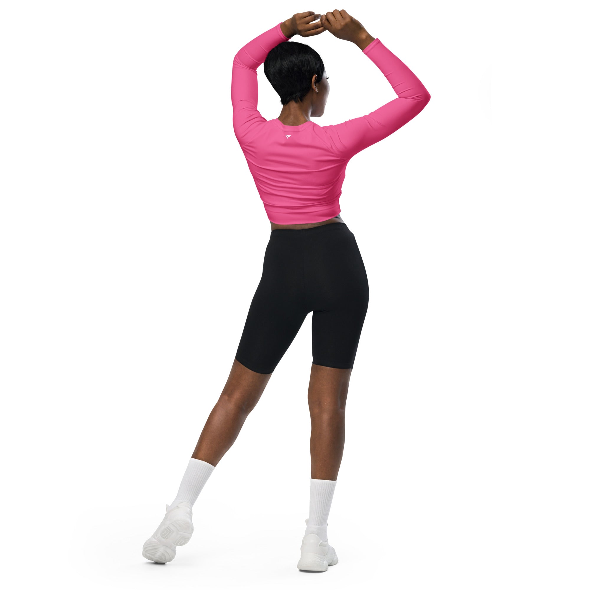 Pink Long Sleeve Crop Top - Fuerza Athletics