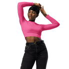 Pink Long Sleeve Crop Top - Fuerza Athletics