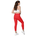 Red Leggings with pockets - Fuerza Athletics