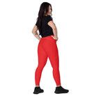 Red Leggings with pockets - Fuerza Athletics