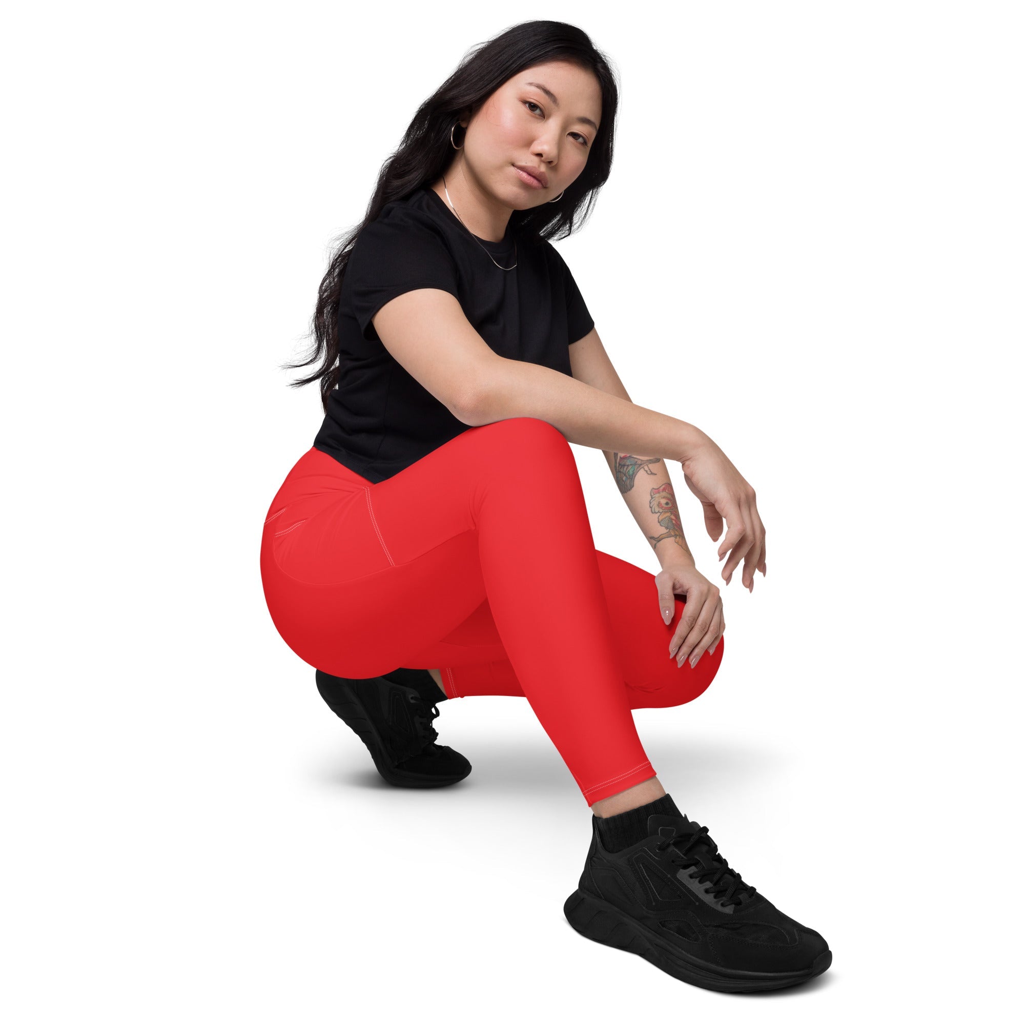 Red Leggings with pockets - Fuerza Athletics