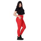 Red Leggings with pockets - Fuerza Athletics