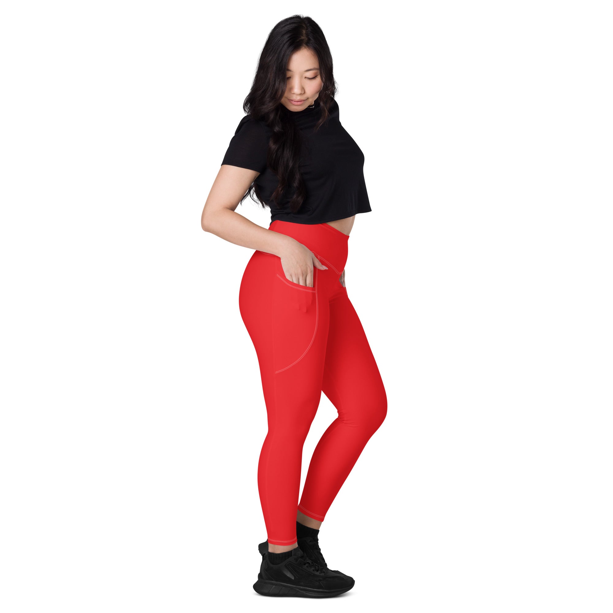 Red Leggings with pockets - Fuerza Athletics