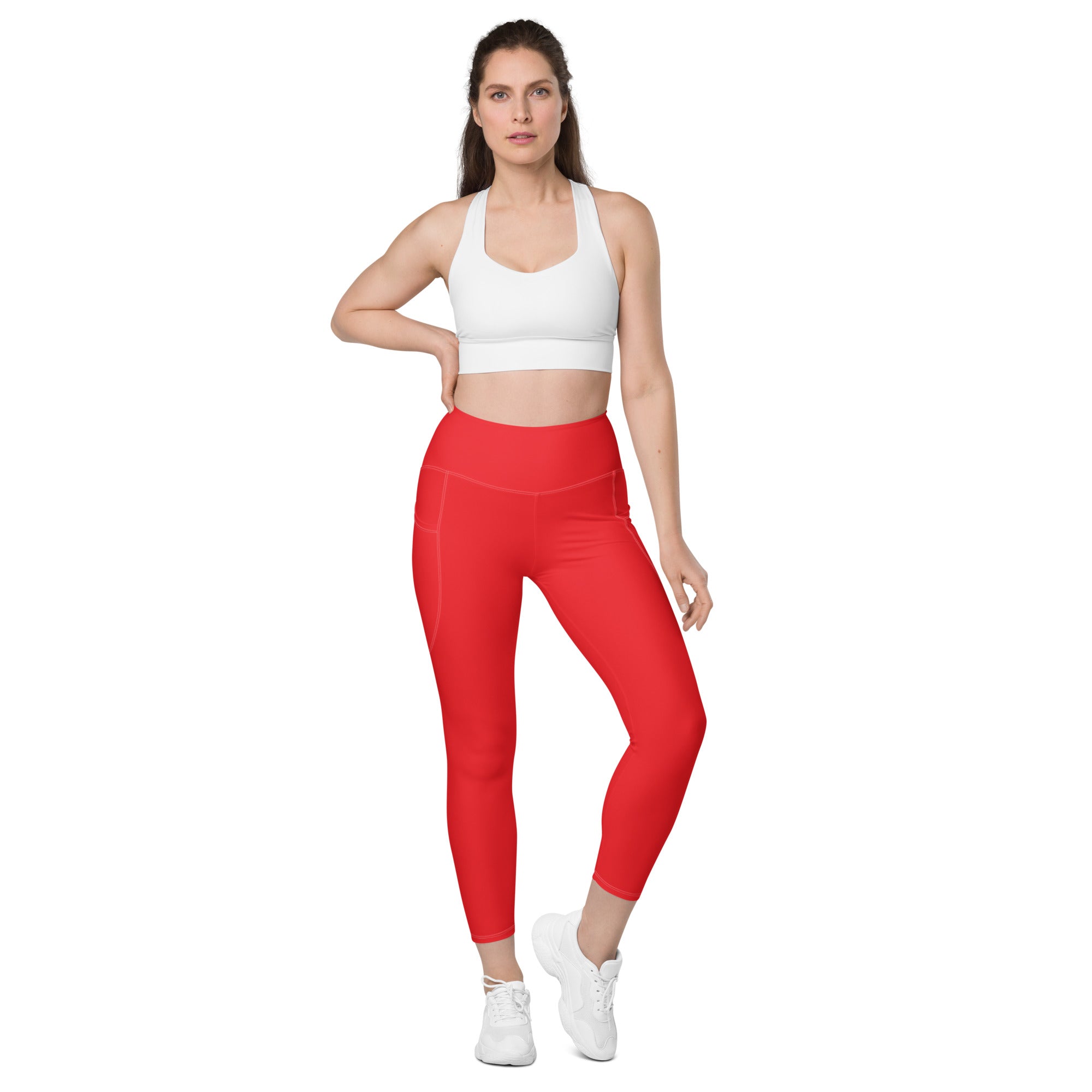 Red Leggings with pockets - Fuerza Athletics