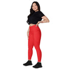 Red Leggings with pockets - Fuerza Athletics