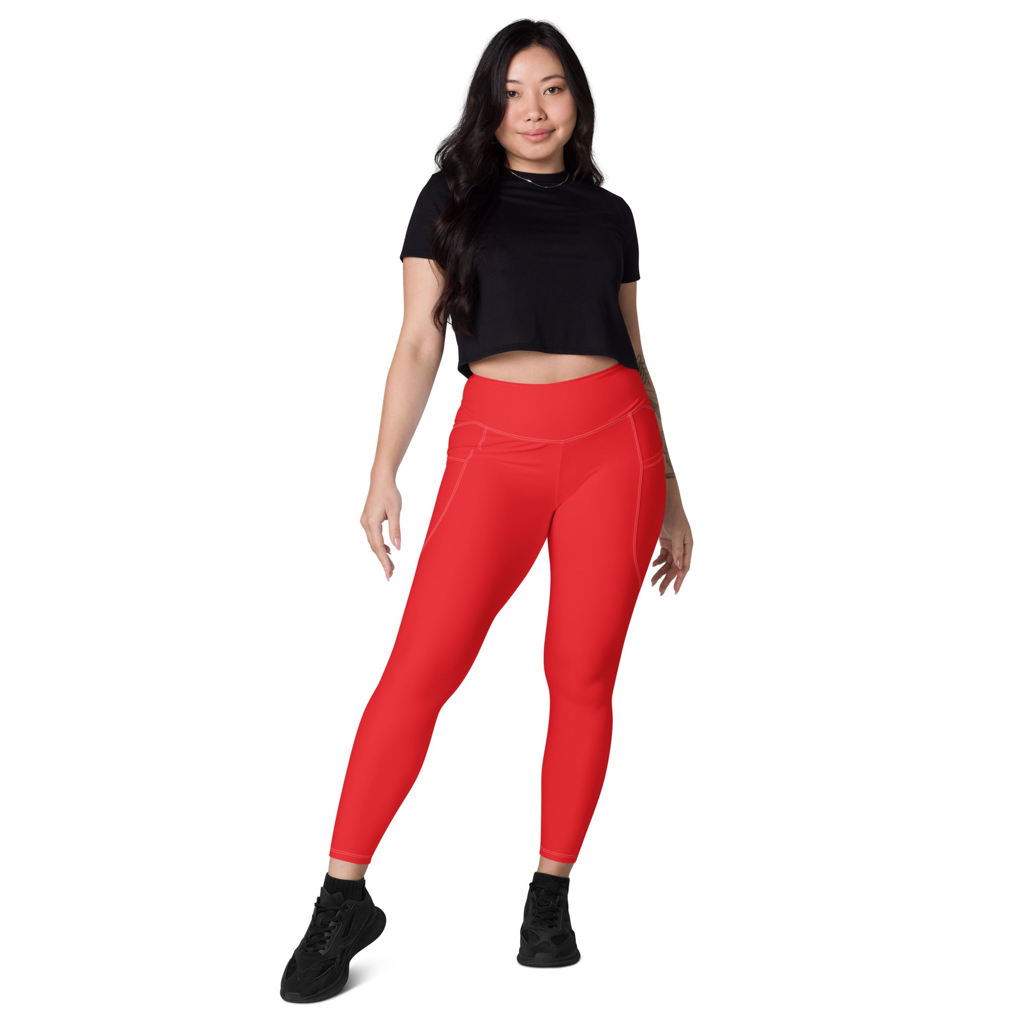 Red Leggings with pockets - Fuerza Athletics