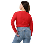 Red Long Sleeve Crop Top - Fuerza Athletics