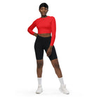 Red Long Sleeve Crop Top - Fuerza Athletics