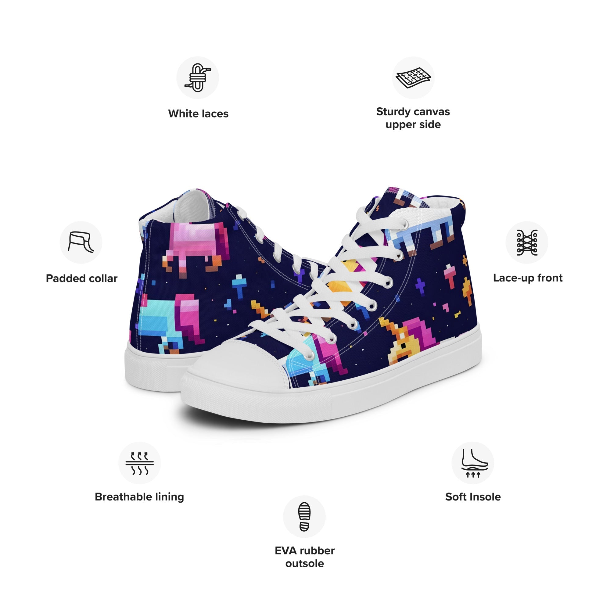 Women’s 8 - Bit Unicorn High Top - Fuerza Athletics