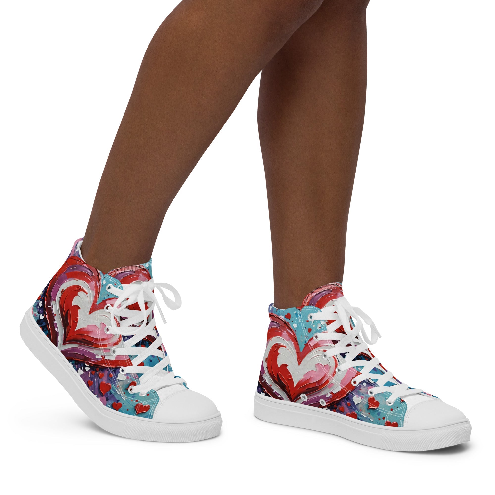 Women’s Acrylic Heart High Top's - Fuerza Athletics