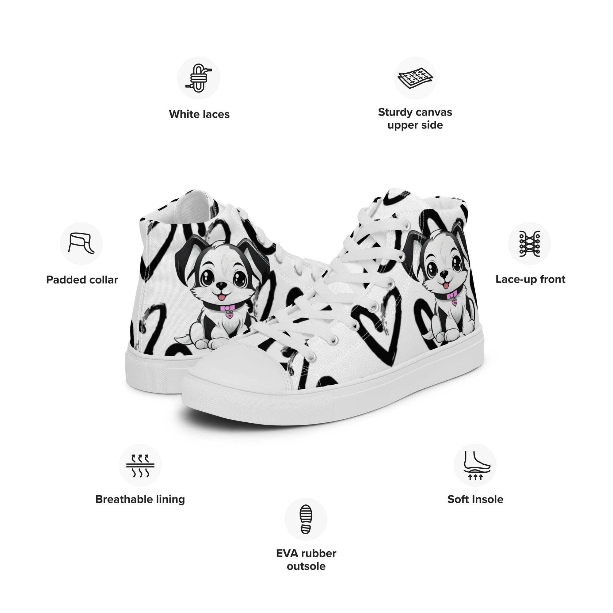 Women’s Puppy Love High Top - Fuerza Athletics